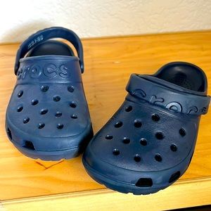 Navy blue kids crocs shoes, size 11